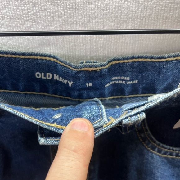 Old Navy High Rise Adjustable Waist Shorts Womens 16 Plus size Blue Denim 2368 - Picture 3 of 9